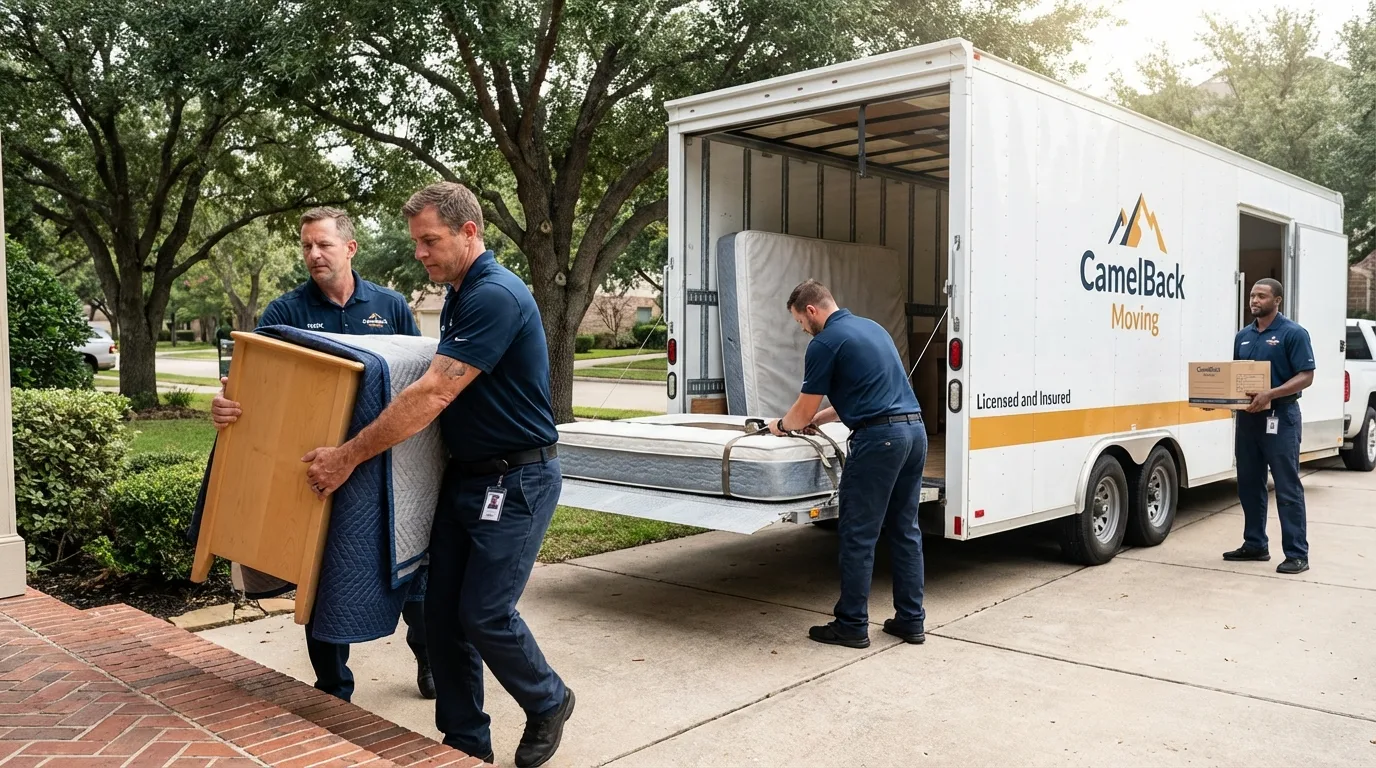 Crew loading residential truck for cross-state move from Mascot, TN