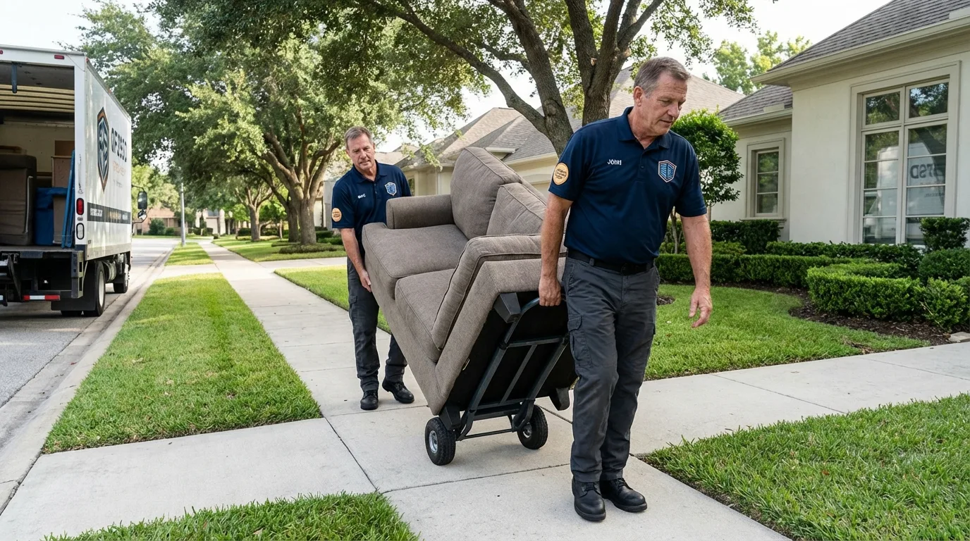 Local residential moving crew loading furniture in Mascot, TN